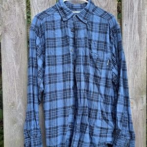 Men's Wolverine Button Up Plaid Shirt L